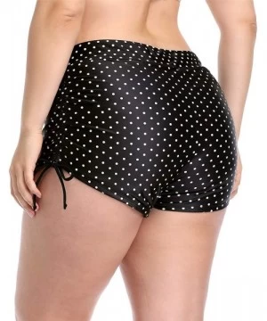 Tankinis Women Plus Size Swim Shorts Boyleg Swimsuit Bottoms Ruched Board Shorts - Polka Dot Drawstring - CD18T3YNYZC