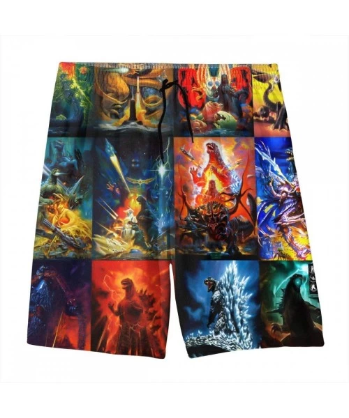 Board Shorts Boys Teens Cool Beach Swim Trunks Quick Dry Surfing Board Shorts Swimsuit Pants - Godzilla Heisei Series Movie P...