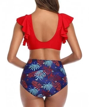 One-Pieces Swimsuits for Women Tummy Control Summer Cross Strappy Two Piece High Waisted Floral Ruched Bikini Bathing Suits Z...