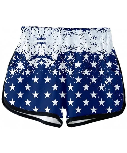 Board Shorts Women's American Flag Printed Shorts with Drawstring July 4th American Flag Patriotic Shorts with Pockets A sky ...