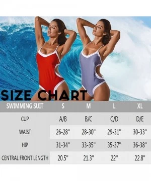 One-Pieces Women's Monokini One Piece Swimsuit Padded Bikini Swimming Suit - Red - CR12O64JYPS