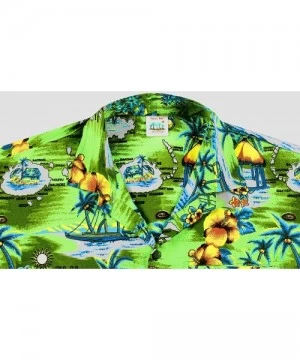 Cover-Ups Men's Funny Front Pocket Short Sleeve Hawaiian Shirt - Green_aa112 - C418ZIKS8Z6