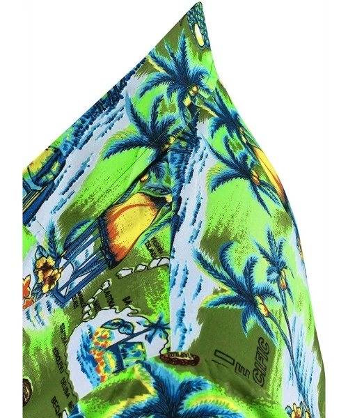 Cover-Ups Men's Funny Front Pocket Short Sleeve Hawaiian Shirt - Green_aa112 - C418ZIKS8Z6