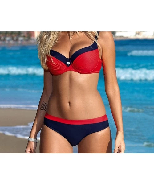 Sets Womens Padded Push-Up Bra Bikini Set Swimsuit Bathing Suit Swimwear Beachwear Flawless Women's Swimsuits - H - CQ18TDZWTD0