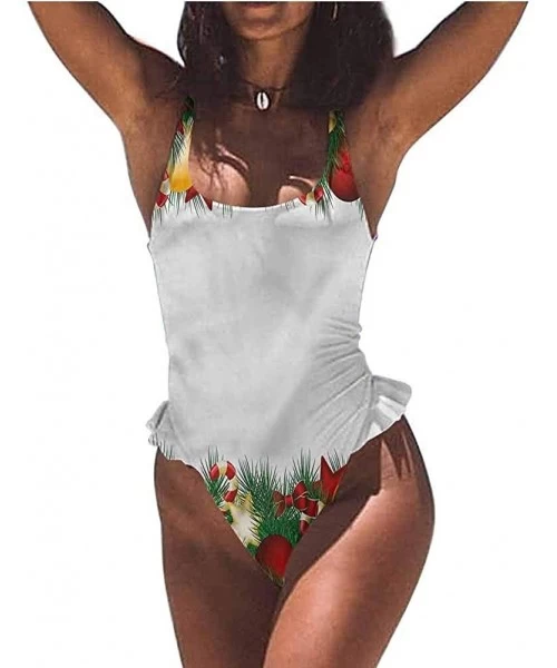 Bottoms One Piece Swimwear Christmas- Traditional Holiday- Trendy- Sexy - Multi 12-one-piece Swimsuit - CA19E6AME35