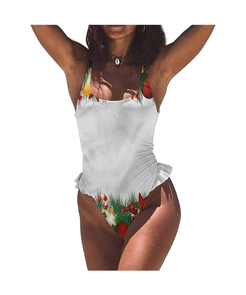 Bottoms One Piece Swimwear Christmas- Traditional Holiday- Trendy- Sexy - Multi 12-one-piece Swimsuit - CA19E6AME35