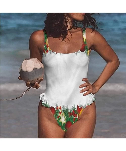 Bottoms One Piece Swimwear Christmas- Traditional Holiday- Trendy- Sexy - Multi 12-one-piece Swimsuit - CA19E6AME35