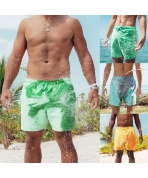 Racing Surf Swim Trunks Fun Discolor Quick Dry Beach Short Cozy Elastic Waist Swimming Pants - Yellow - CY1903L9RYX