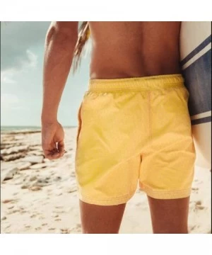 Racing Surf Swim Trunks Fun Discolor Quick Dry Beach Short Cozy Elastic Waist Swimming Pants - Yellow - CY1903L9RYX