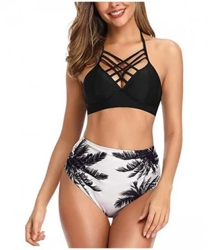 One-Pieces Swimsuits for Women Tummy Control Summer Cross Strappy Two Piece High Waisted Floral Ruched Bikini Bathing Suits W...