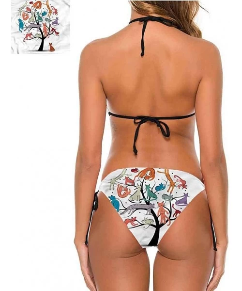 Bottoms Print Swimsuit Cartoon- Animals Sailing in Sea Ship So Unique and Different - Multi 14-two-piece Swimsuit - CA19E7E79Z0