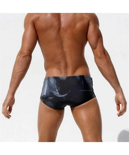 Briefs Sexy Swimwear Fashion Bikini Briefs Boxer Trunks Men Swimsuits Brazilian Cut Short Pants - Black - CE1973E6I59