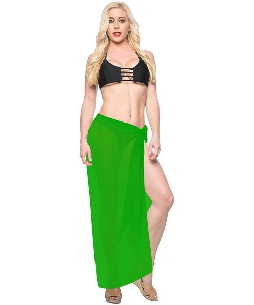 Cover-Ups Women's Plus Size Boho Sarong Swimsuit Cover Ups Beach Wrap Full Long A - Green_g179 - CZ12NU4J8DU