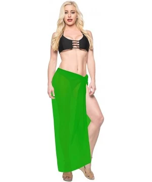 Cover-Ups Women's Plus Size Boho Sarong Swimsuit Cover Ups Beach Wrap Full Long A - Green_g179 - CZ12NU4J8DU