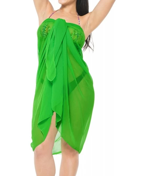 Cover-Ups Women's Plus Size Boho Sarong Swimsuit Cover Ups Beach Wrap Full Long A - Green_g179 - CZ12NU4J8DU