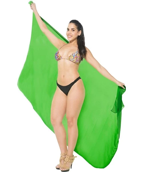 Cover-Ups Women's Plus Size Boho Sarong Swimsuit Cover Ups Beach Wrap Full Long A - Green_g179 - CZ12NU4J8DU