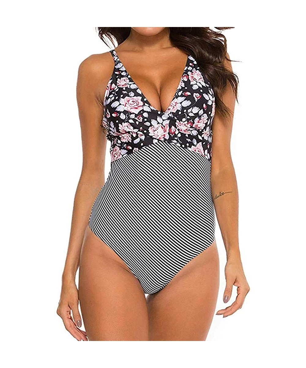 Cover-Ups Swimsuits for Women One Piece Tummy Control One Pieces Swimsuit High Neck Plunge Leaf Ruched Monokini Swimwear X1 r...