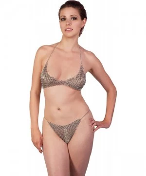 Sets Chainmail Bikini Set with Large Rings Silver - CT12O51YF40