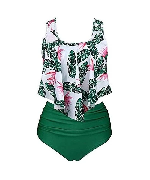 Tankinis Women's Plus Size Bathing Suits Floral Print Two Piece Sexy Backless Vintage Bikini Set Swimdress Beachwear WEI MOLO...