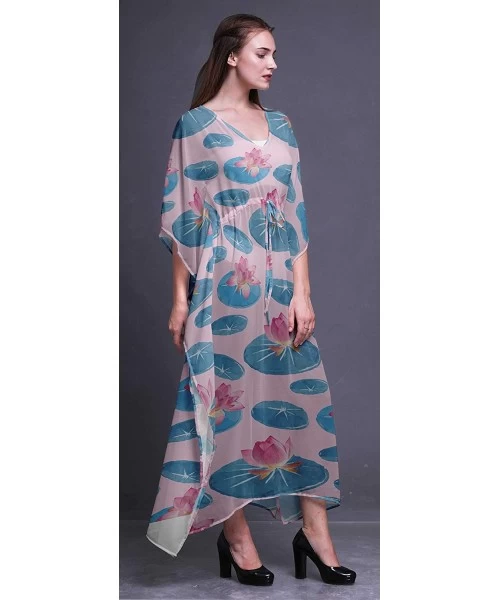 Cover-Ups Beach Kaftan Bikini Cover up Women's Maxi Dress Long Caftan Summer Kimono - Pig Pink4 - CK18SYTXYG0