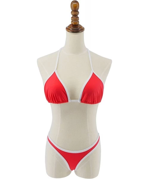 Sets Scrunch Butt String Bikini - Red - C6180DCXKR5