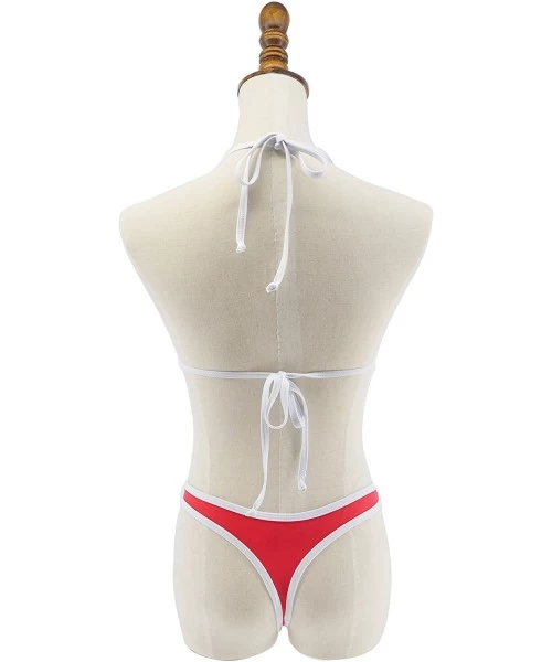 Sets Scrunch Butt String Bikini - Red - C6180DCXKR5