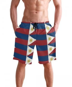 Board Shorts Men's Quick Dry Swim Trunks with Pockets Beach Board Shorts Bathing Suits - Philippines Waving Flag - CF19529WRMT