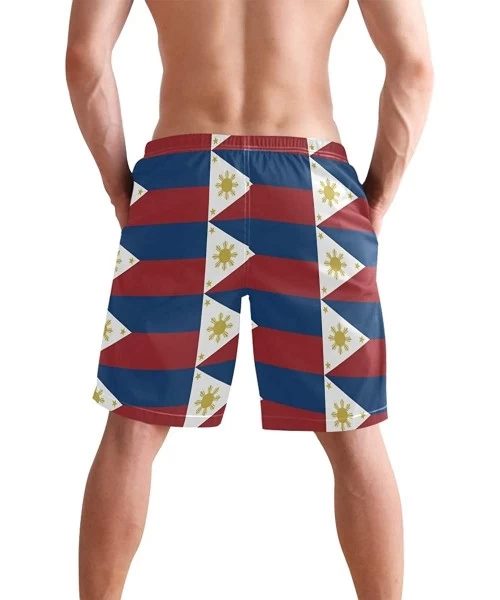 Board Shorts Men's Quick Dry Swim Trunks with Pockets Beach Board Shorts Bathing Suits - Philippines Waving Flag - CF19529WRMT