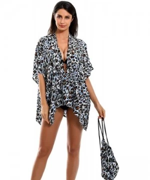 Cover-Ups Women's Swimsuit Beach Cover Up Bikini Coverups Beachwear Bathing Suit Beach Dress - Leopard Print - CP193W4WLGM