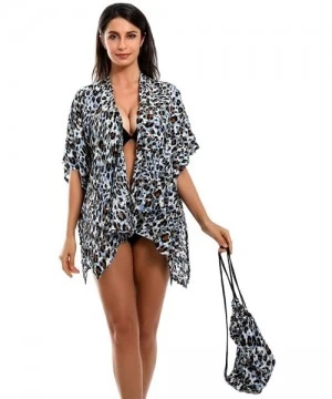 Cover-Ups Women's Swimsuit Beach Cover Up Bikini Coverups Beachwear Bathing Suit Beach Dress - Leopard Print - CP193W4WLGM