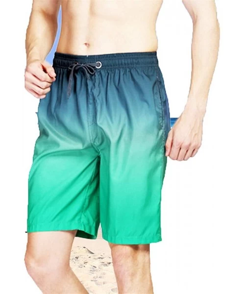 Board Shorts Men's Gradation Color Swim Shorts Trunks Loose Drawstring Swimwear Shorts - Blue - CM1904WN8NH