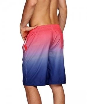 Board Shorts Men's Gradation Color Swim Shorts Trunks Loose Drawstring Swimwear Shorts - Blue - CM1904WN8NH