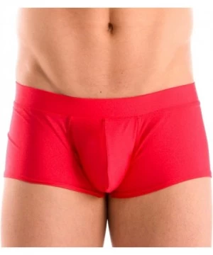 Briefs Mens New Solid Hot Body Boxer Swimsuit - Red - CQ12NAHO57G