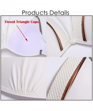 Tankinis Bikini Swimsuit for Women Sexy Two Piece Side Tie Bathing Buits - Cream White Top - C719600ONQ7