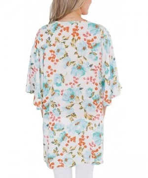 Cover-Ups Womens Kimonos Sheer Chiffon Floral Cardigan Cover up - Fl02 - CJ194CWAZ3G