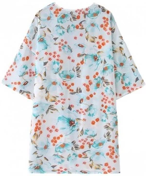 Cover-Ups Womens Kimonos Sheer Chiffon Floral Cardigan Cover up - Fl02 - CJ194CWAZ3G