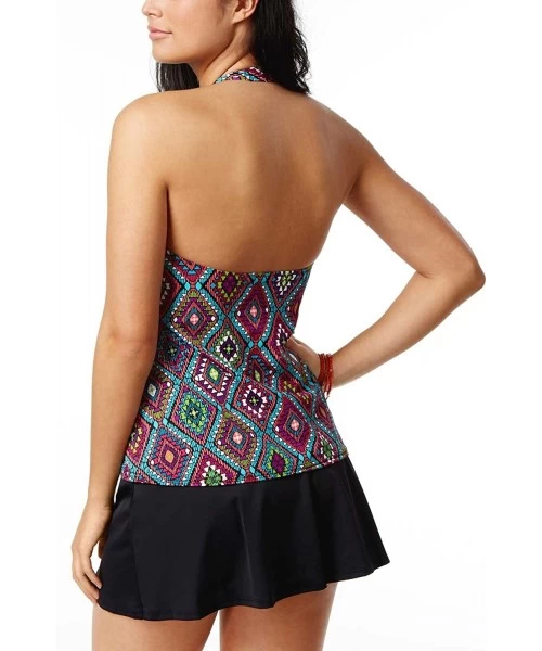 Tankinis Women's Santa Fe Geometric-Print Tiered Halter Tankini Top (Multi- 12) - CW183RM68E6