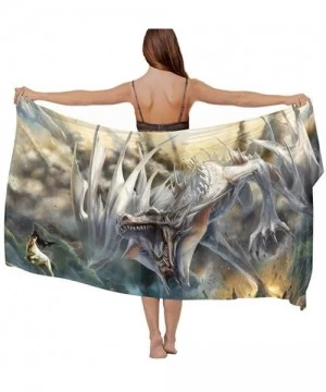 Cover-Ups Women Chiffon Scarf Shawl Wrap Sunscreen Beach Swimsuit Bikini Cover Up - Cool Fierce Evil Dragon King - CW190HIOO70