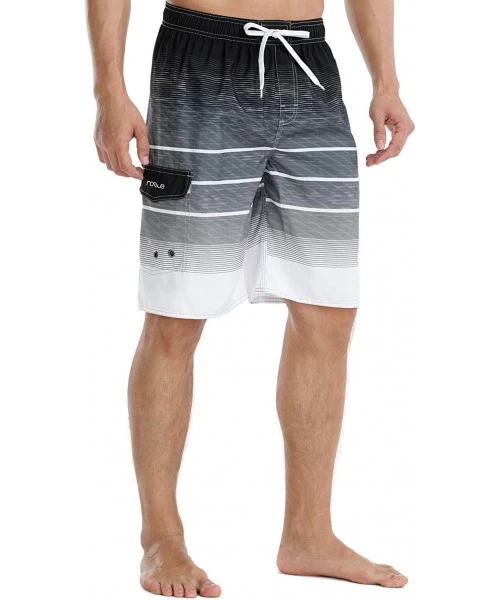 Trunks Men's Beachwear Summer Holiday Swim Trunks Quick Dry Striped - Gray-239 - CO18UKQCQIY