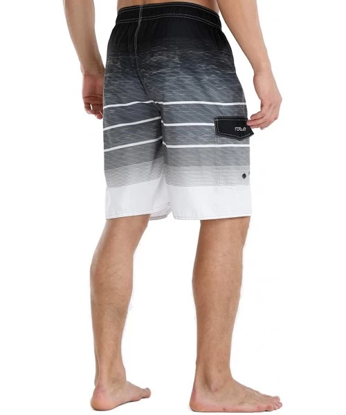 Trunks Men's Beachwear Summer Holiday Swim Trunks Quick Dry Striped - Gray-239 - CO18UKQCQIY