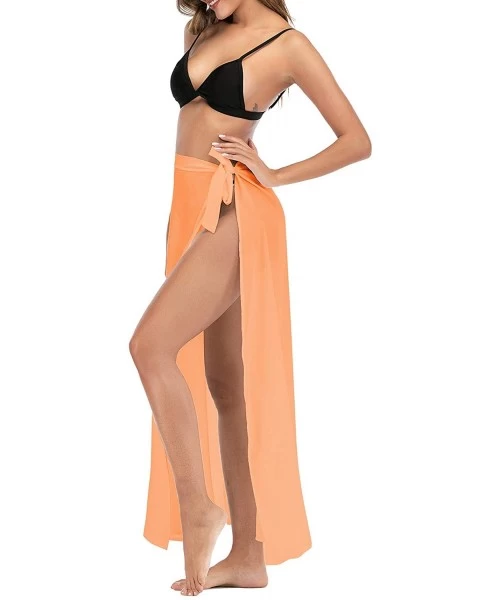 Cover-Ups Swimsuit Cover Ups for Women Sarong Beach Wrap Skirt Sexy Bathing Suit Cover ups Bikini Cover Ups Long Coral Orange...