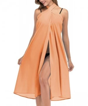 Cover-Ups Swimsuit Cover Ups for Women Sarong Beach Wrap Skirt Sexy Bathing Suit Cover ups Bikini Cover Ups Long Coral Orange...