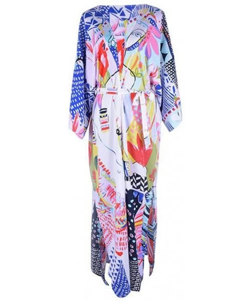 Cover-Ups Women's Sexy Bikini Swimsuit Bathing Suit Cover Ups Swimwear Beach Dress Long Kimono Jacket Cardigan Robe Print 13 ...