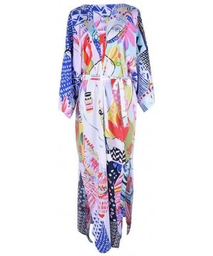 Cover-Ups Women's Sexy Bikini Swimsuit Bathing Suit Cover Ups Swimwear Beach Dress Long Kimono Jacket Cardigan Robe Print 13 ...