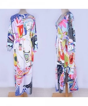 Cover-Ups Women's Sexy Bikini Swimsuit Bathing Suit Cover Ups Swimwear Beach Dress Long Kimono Jacket Cardigan Robe Print 13 ...