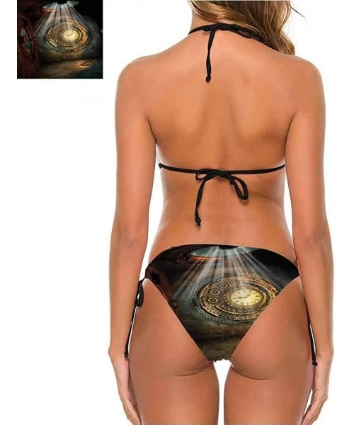 Bottoms Custom Bikini Set Fantasy- Buried City Dark Print Comfortable and Sexy - Multi 09-two-piece Swimsuit - CA19E7NY0U4