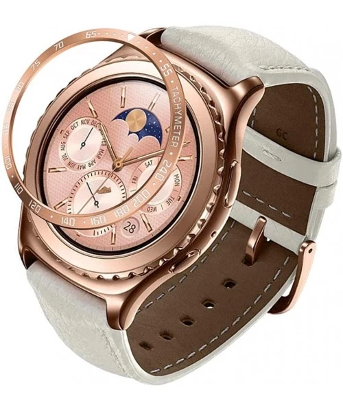 Tankinis Compatible with Samsung Gear S2 Classic Ring Adhesive Cover Anti Scratch Stainless Steel - Rose Gold - CU18W0AKSWH