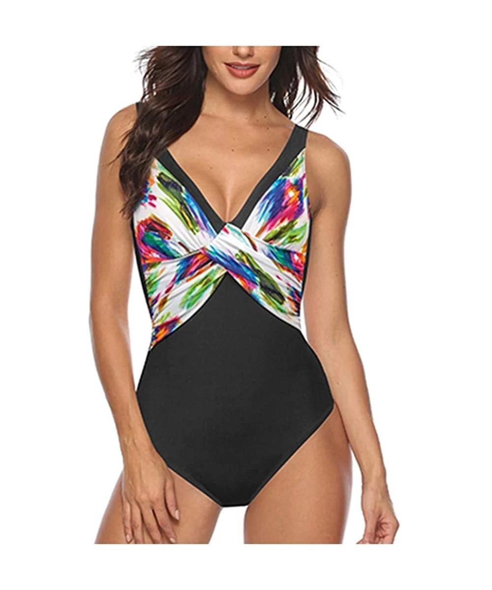 One-Pieces Sexy Printed Bikini One Piece Swimsuit Women Plus Size Print Tankini Swimjupmsuit Beachwear Padded Swimwear Multic...