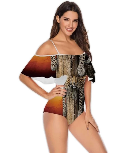 One-Pieces Sacral Chakra-Womens Flounce Off-Shoulder One-Piece Swimsuits Bathing Suit S - Multi 36 - CF199EC0ERO