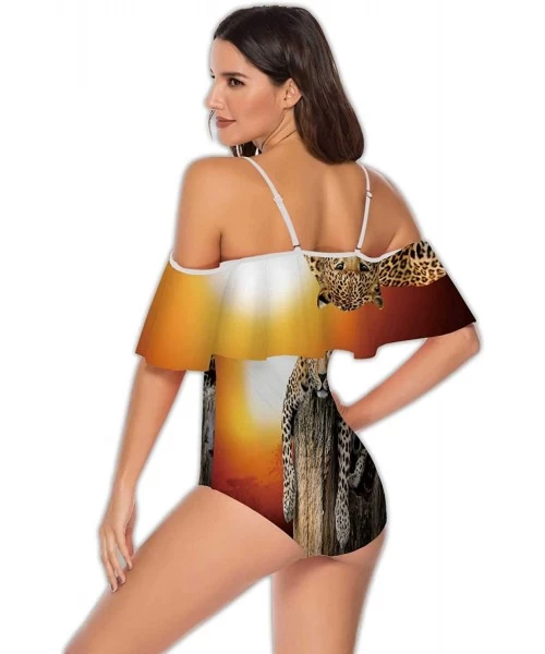 One-Pieces Sacral Chakra-Womens Flounce Off-Shoulder One-Piece Swimsuits Bathing Suit S - Multi 36 - CF199EC0ERO